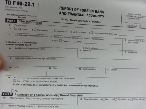 Report of Foreign Bank Account and Financial Accounts
