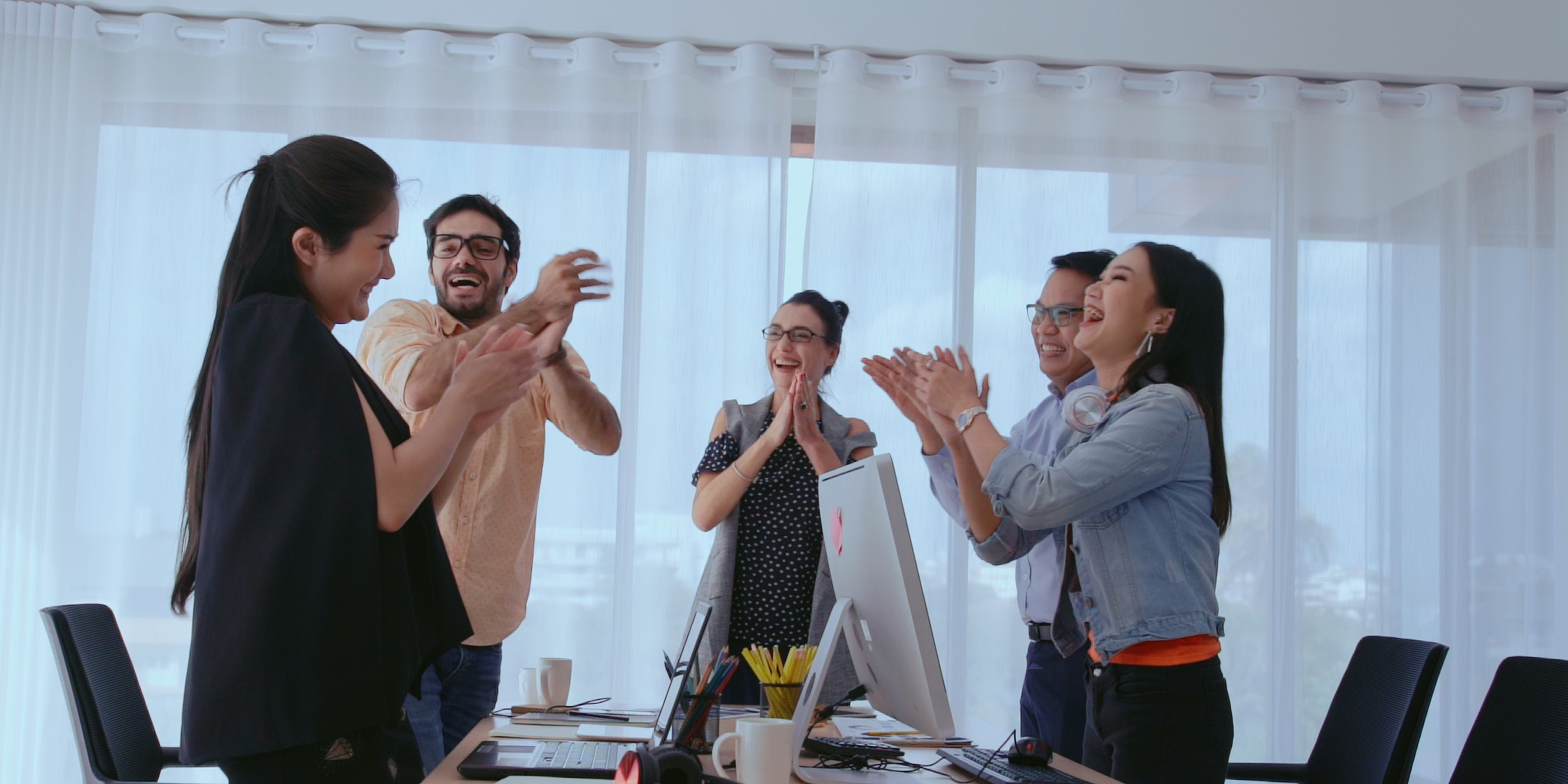 Landing Page Celebration Stock